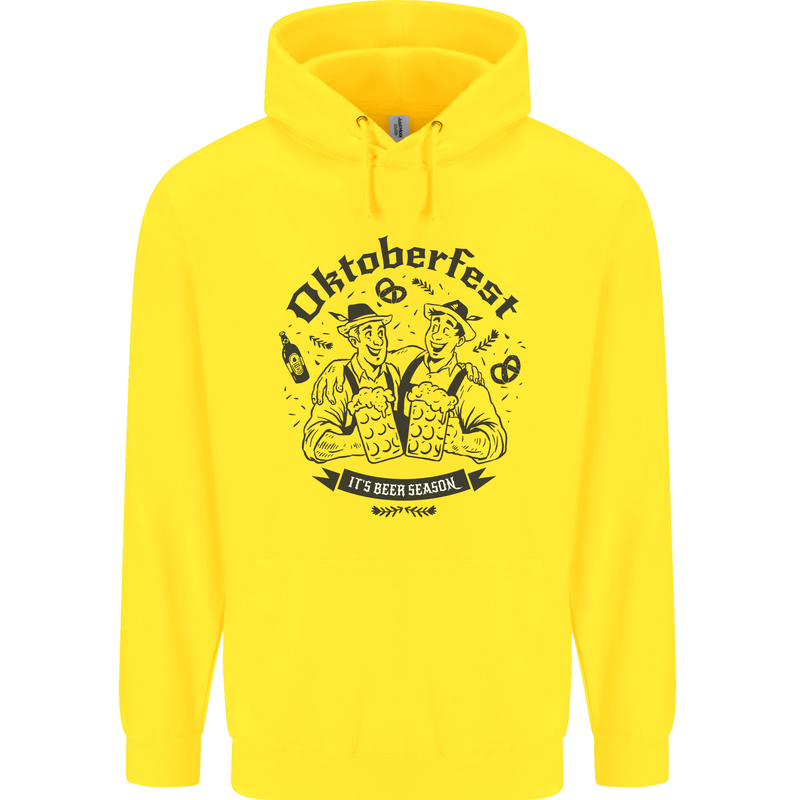 Oktoberfest Its Beer Season Childrens Kids Hoodie Yellow