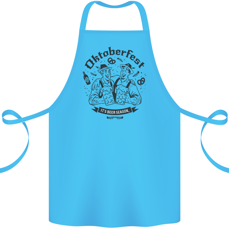 Oktoberfest Its Beer Season Cotton Apron 100% Organic Turquoise