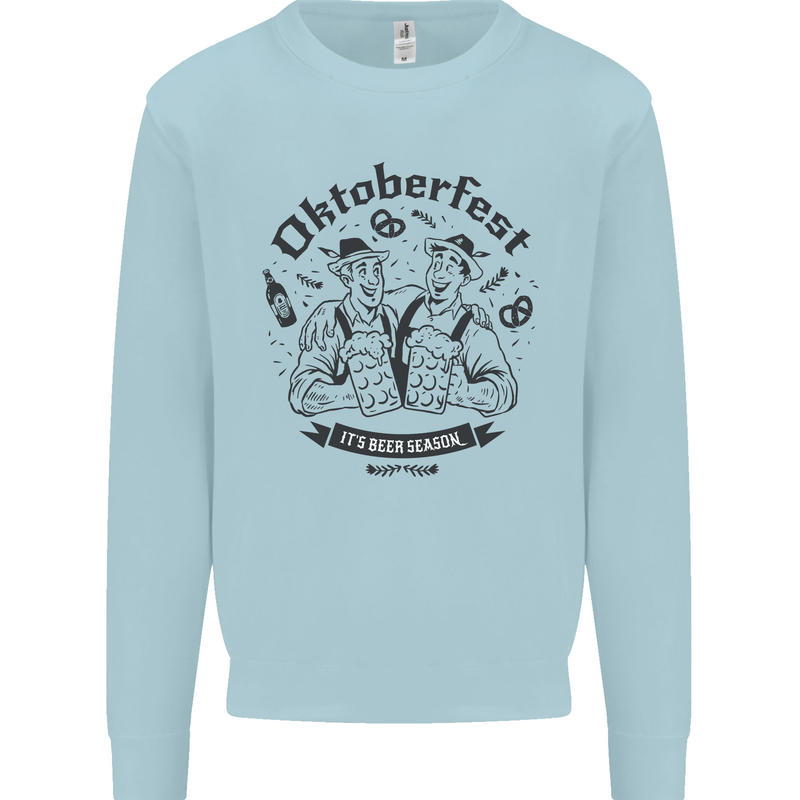 Oktoberfest Its Beer Season Kids Sweatshirt Jumper Light Blue