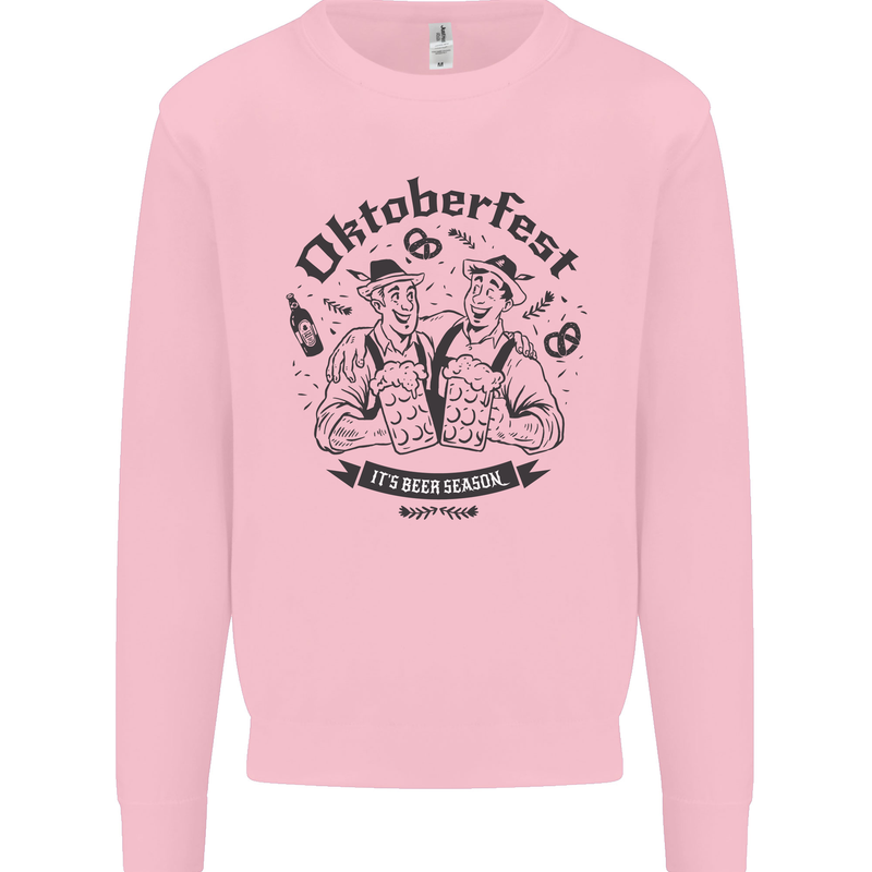 Oktoberfest Its Beer Season Kids Sweatshirt Jumper Light Pink