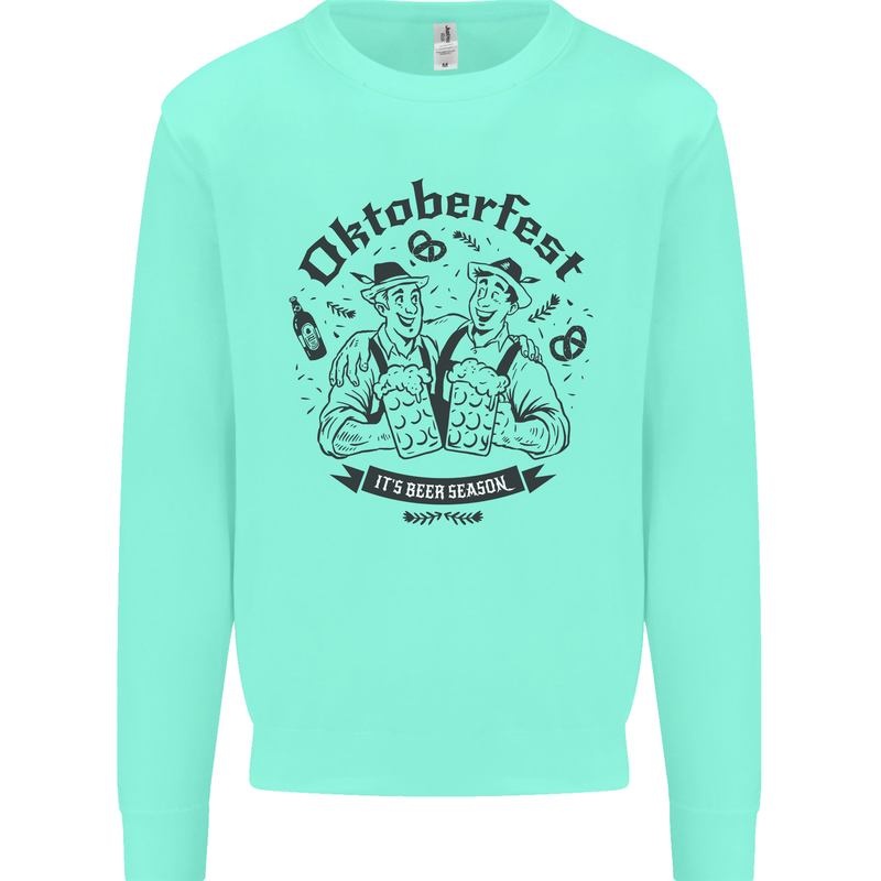 Oktoberfest Its Beer Season Kids Sweatshirt Jumper Peppermint