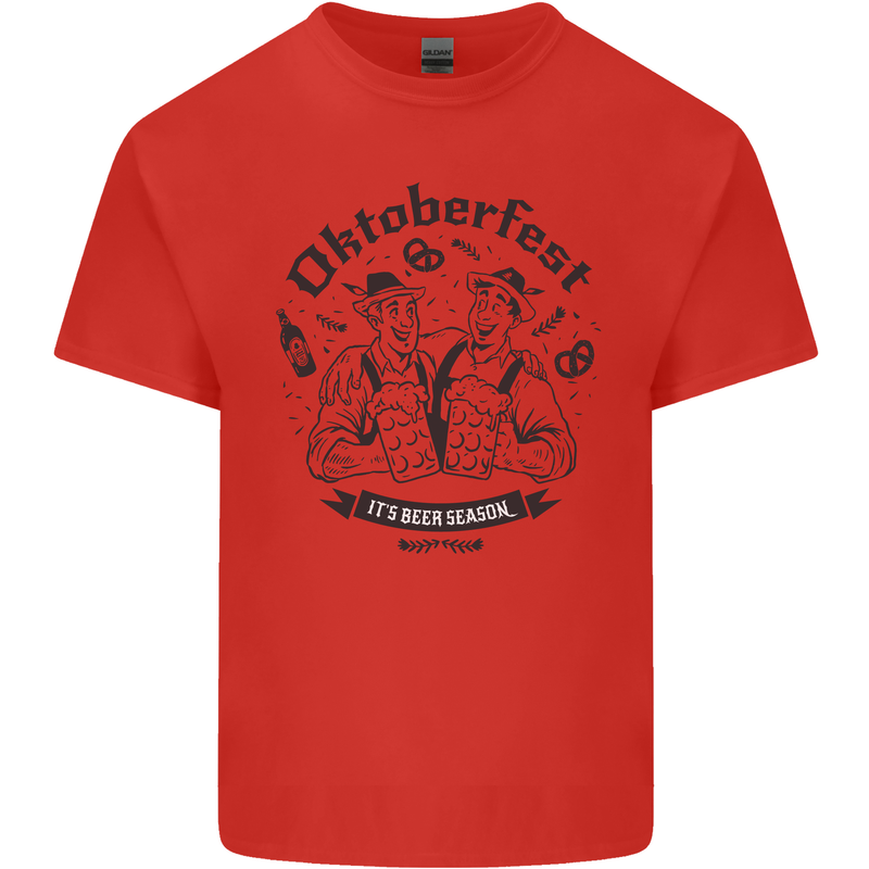 Oktoberfest Its Beer Season Mens Cotton T-Shirt Tee Top Red