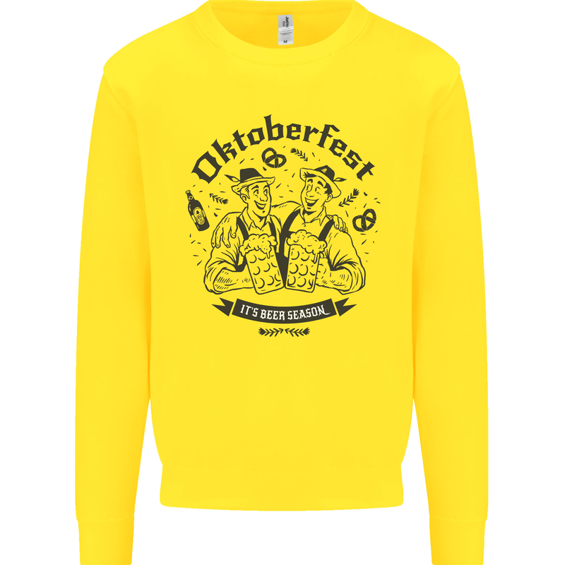 Oktoberfest Its Beer Season Mens Sweatshirt Jumper Yellow