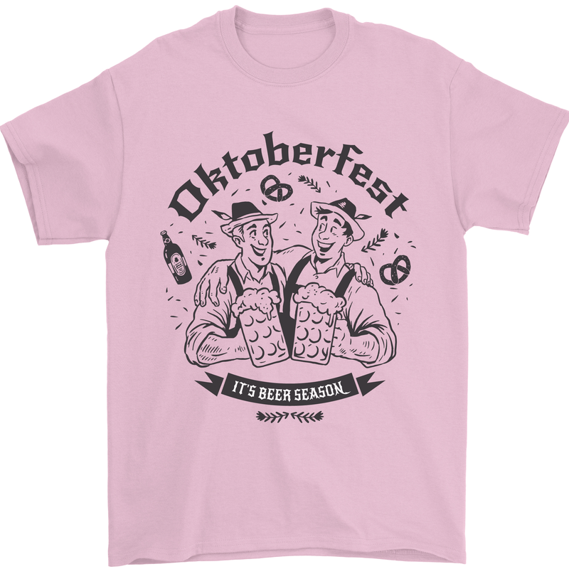 Oktoberfest Its Beer Season Mens T-Shirt 100% Cotton Light Pink