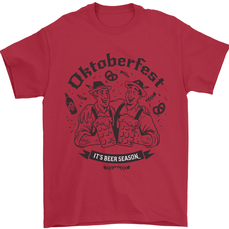 Oktoberfest Its Beer Season Mens T-Shirt 100% Cotton Red