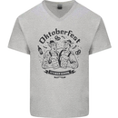 Oktoberfest Its Beer Season Mens V-Neck Cotton T-Shirt Sports Grey
