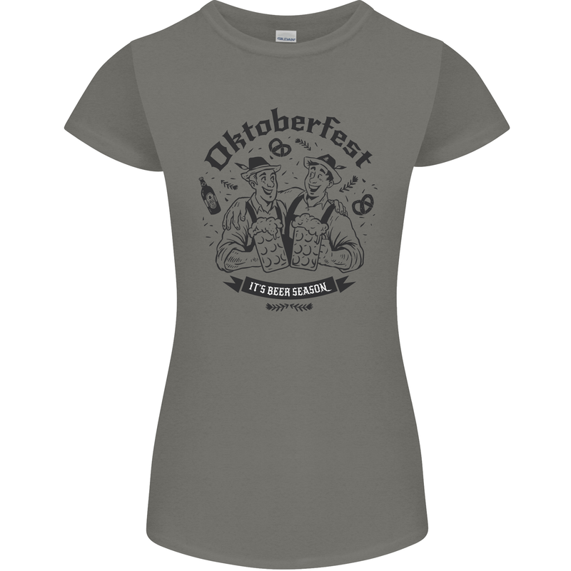 Oktoberfest Its Beer Season Womens Petite Cut T-Shirt Charcoal