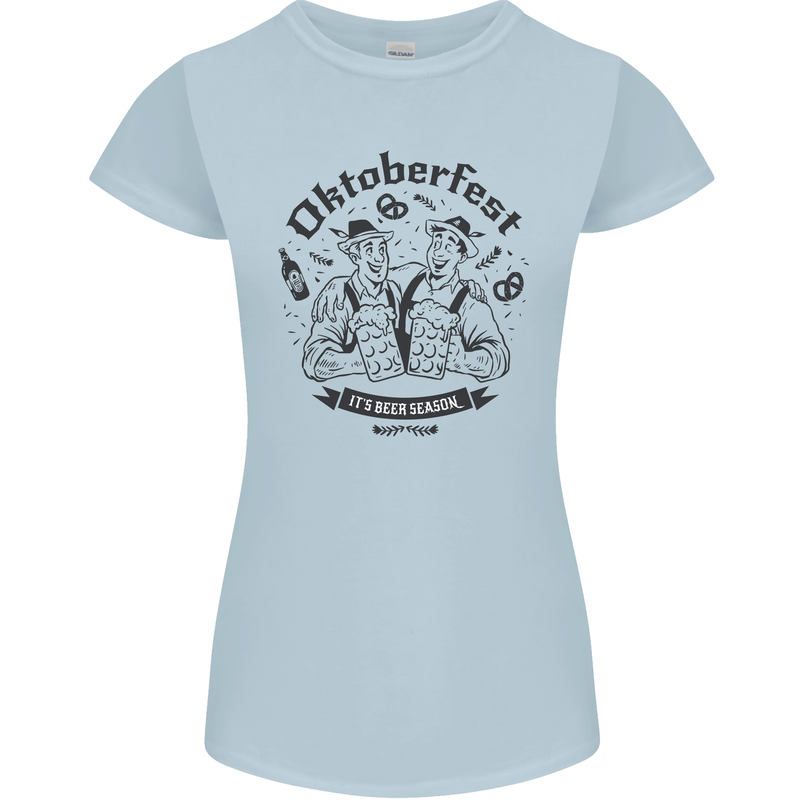 Oktoberfest Its Beer Season Womens Petite Cut T-Shirt Light Blue
