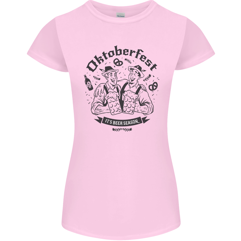 Oktoberfest Its Beer Season Womens Petite Cut T-Shirt Light Pink