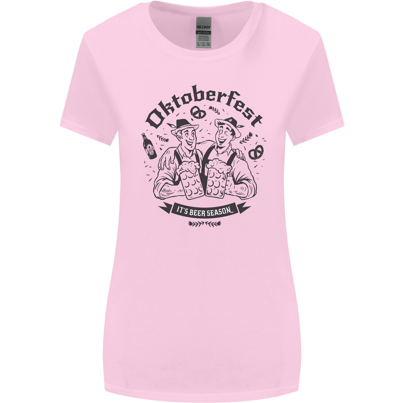 Oktoberfest Its Beer Season Womens Wider Cut T-Shirt Light Pink