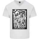 Old Biker Loud Fast Built to Last Motorbike Mens V-Neck Cotton T-Shirt White