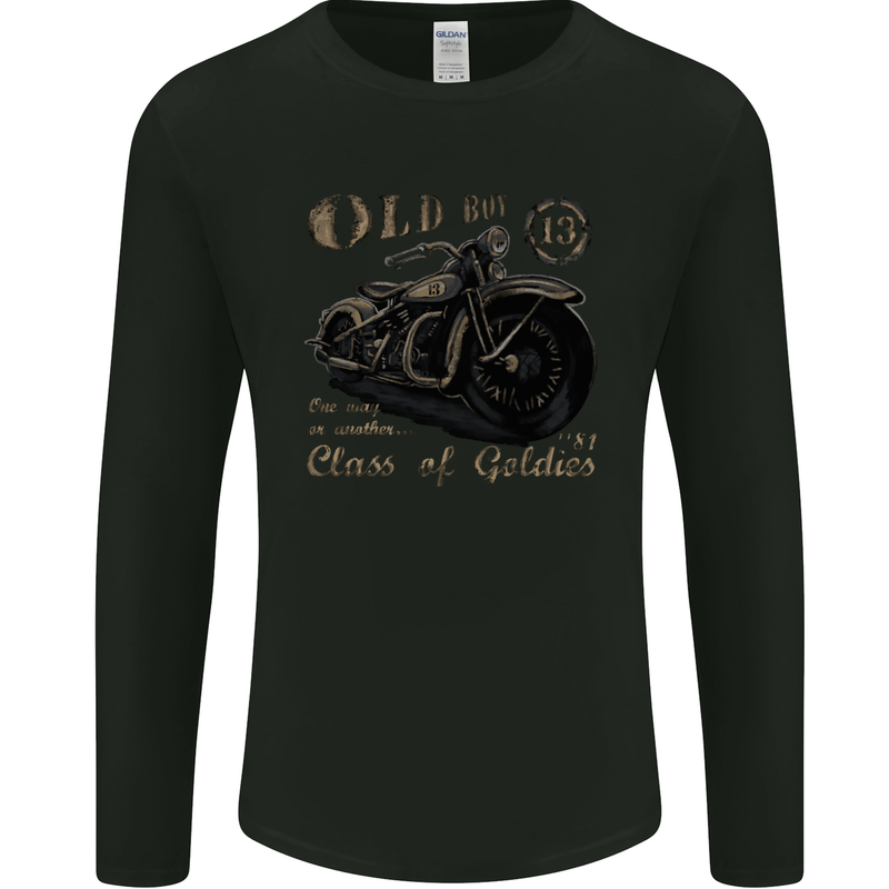 Old Boy 13 Motorcycle Motorbike Biker Mens Long Sleeve T-Shirt Black