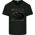 Old Boy 13 Motorcycle Motorbike Biker Mens V-Neck Cotton T-Shirt Black