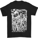 Old Man Biker Motorcycle Motorbike Mens T-Shirt Cotton Gildan Black