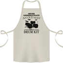 Old Man Drumming Drum Kit Drummer Funny Cotton Apron 100% Organic Natural