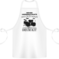 Old Man Drumming Drum Kit Drummer Funny Cotton Apron 100% Organic White