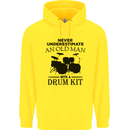 Old Man Drumming Drum Kit Drummer Funny Mens 80% Cotton Hoodie Yellow
