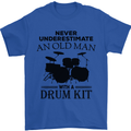 Old Man Drumming Drum Kit Drummer Funny Mens T-Shirt Cotton Gildan Royal Blue