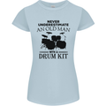 Old Man Drumming Drum Kit Drummer Funny Womens Petite Cut T-Shirt Light Blue