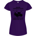 Old Man Drumming Drum Kit Drummer Funny Womens Petite Cut T-Shirt Purple