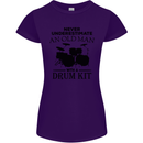 Old Man Drumming Drum Kit Drummer Funny Womens Petite Cut T-Shirt Purple