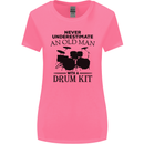 Old Man Drumming Drum Kit Drummer Funny Womens Wider Cut T-Shirt Azalea