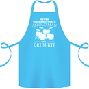 Old Man Drumming Drum Kit Funny Drummer Cotton Apron 100% Organic Turquoise