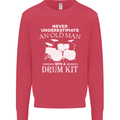Old Man Drumming Drum Kit Funny Drummer Mens Sweatshirt Jumper Heliconia