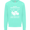 Old Man Drumming Drum Kit Funny Drummer Mens Sweatshirt Jumper Peppermint