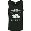 Old Man Drumming Drum Kit Funny Drummer Mens Vest Tank Top Black