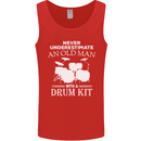 Old Man Drumming Drum Kit Funny Drummer Mens Vest Tank Top Red