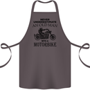 Old Man Motorbike Biker Motorcycle Funny Cotton Apron 100% Organic Dark Grey