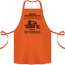 Old Man Motorbike Biker Motorcycle Funny Cotton Apron 100% Organic Orange