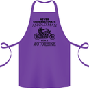 Old Man Motorbike Biker Motorcycle Funny Cotton Apron 100% Organic Purple