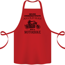 Old Man Motorbike Biker Motorcycle Funny Cotton Apron 100% Organic Red