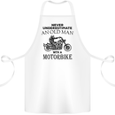 Old Man Motorbike Biker Motorcycle Funny Cotton Apron 100% Organic White