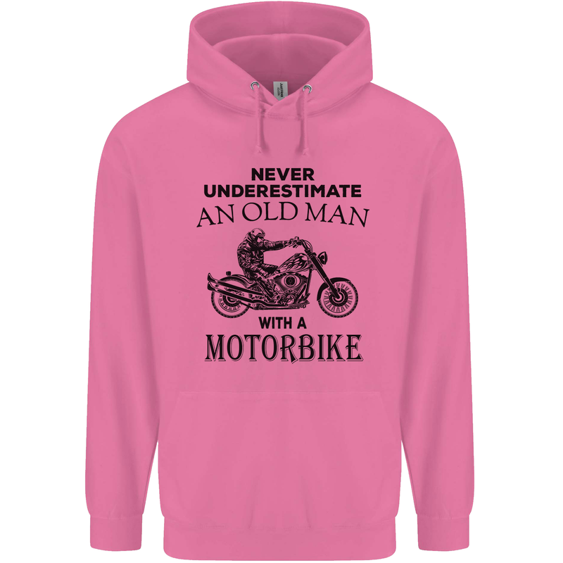 Old Man Motorbike Biker Motorcycle Funny Mens 80% Cotton Hoodie Azelea