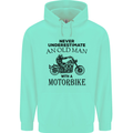 Old Man Motorbike Biker Motorcycle Funny Mens 80% Cotton Hoodie Peppermint