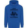 Old Man Motorbike Biker Motorcycle Funny Mens 80% Cotton Hoodie Royal Blue