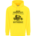 Old Man Motorbike Biker Motorcycle Funny Mens 80% Cotton Hoodie Yellow