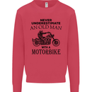 Old Man Motorbike Biker Motorcycle Funny Mens Sweatshirt Jumper Heliconia