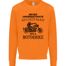 Old Man Motorbike Biker Motorcycle Funny Mens Sweatshirt Jumper Orange