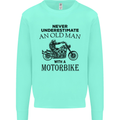 Old Man Motorbike Biker Motorcycle Funny Mens Sweatshirt Jumper Peppermint