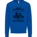 Old Man Motorbike Biker Motorcycle Funny Mens Sweatshirt Jumper Royal Blue