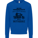 Old Man Motorbike Biker Motorcycle Funny Mens Sweatshirt Jumper Royal Blue