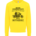 Old Man Motorbike Biker Motorcycle Funny Mens Sweatshirt Jumper Yellow