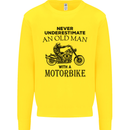 Old Man Motorbike Biker Motorcycle Funny Mens Sweatshirt Jumper Yellow