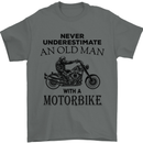 Old Man Motorbike Biker Motorcycle Funny Mens T-Shirt Cotton Gildan Charcoal