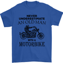 Old Man Motorbike Biker Motorcycle Funny Mens T-Shirt Cotton Gildan Royal Blue