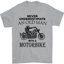 Old Man Motorbike Biker Motorcycle Funny Mens T-Shirt Cotton Gildan Sports Grey